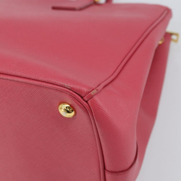 PRADA Galleria Hand Bag Safiano leather Pink Gold Auth yk19919