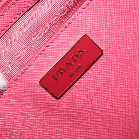PRADA Galleria Hand Bag Safiano leather Pink Gold Auth yk19919