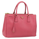PRADA Galleria Hand Bag Safiano leather Pink Gold Auth yk19919-1