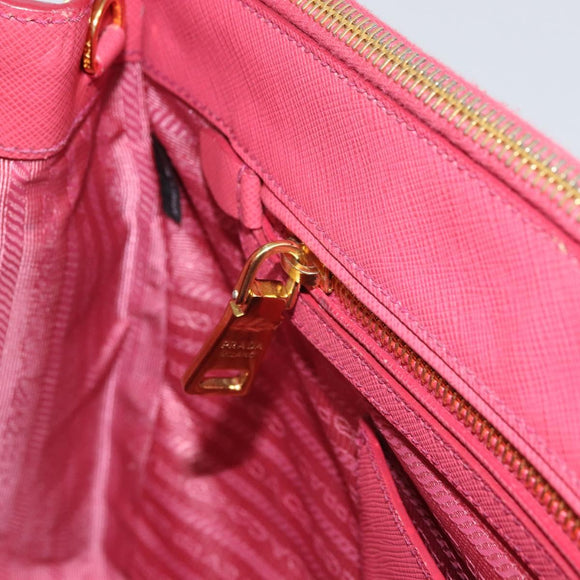 PRADA Galleria Hand Bag Safiano leather Pink Gold Auth yk19919