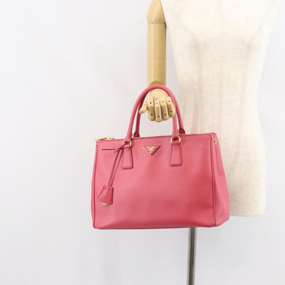 PRADA Galleria Hand Bag Safiano leather Pink Gold Auth yk19919