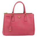 PRADA Galleria Hand Bag Safiano leather Pink Gold Auth yk19919-13