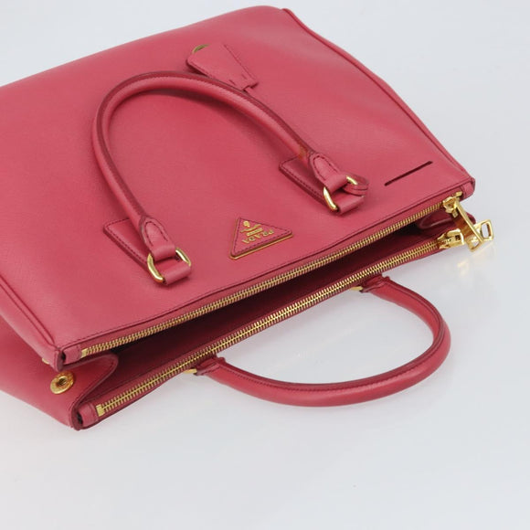 PRADA Galleria Hand Bag Safiano leather Pink Gold Auth yk19919