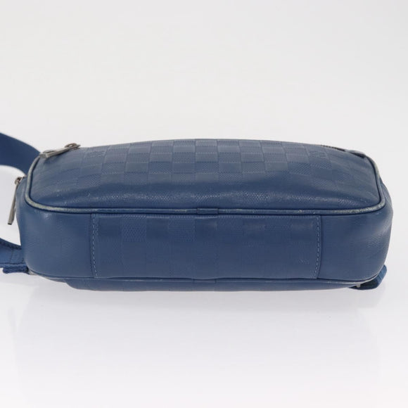 LOUIS VUITTON Damier Infini Ambreil Tasche Leder Blau N41354 LV Auth yk19931