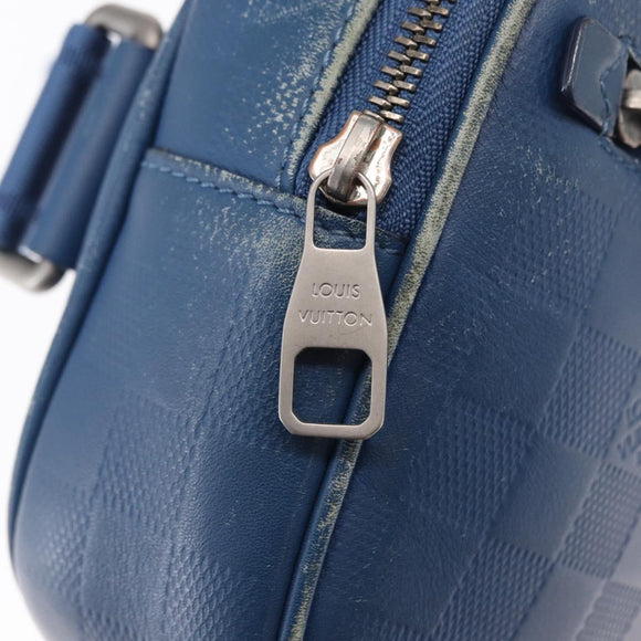 LOUIS VUITTON Damier Infini Ambreil Tasche Leder Blau N41354 LV Auth yk19931