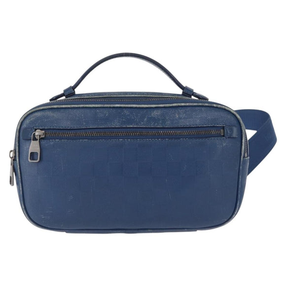 LOUIS VUITTON Damier Infini Ambreil Tasche Leder Blau N41354 LV Auth yk19931