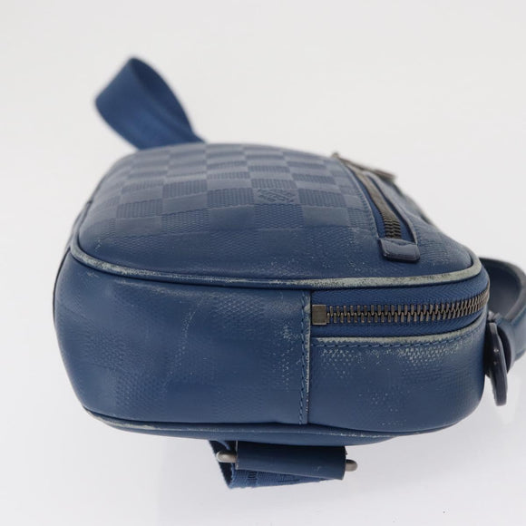 LOUIS VUITTON Damier Infini Ambreil Tasche Leder Blau N41354 LV Auth yk19931