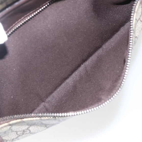 GUCCI GG Supreme Shoulder Bag PVC Leather Beige Silver 114531 Auth yk19932