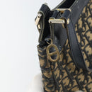 Christian Dior Trotter Canvas Shoulder Bag Navy Gold Auth yk19936-10