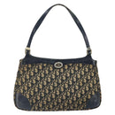 Christian Dior Trotter Canvas Shoulder Bag Navy Gold Auth yk19936-13