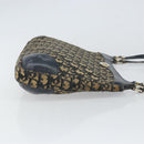 Christian Dior Trotter Canvas Shoulder Bag Navy Gold Auth yk19936-3