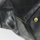 Gianni Versace Hand Bag Leather PVC Black gold Auth yk19945-14