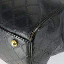 Gianni Versace Hand Bag Leather PVC Black gold Auth yk19945-15