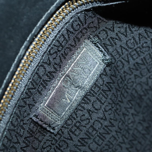 Gianni Versace Hand Bag Leather PVC Black gold Auth yk19945