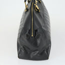 Gianni Versace Hand Bag Leather PVC Black gold Auth yk19945-3