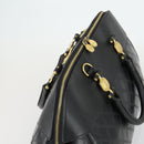 Gianni Versace Hand Bag Leather PVC Black gold Auth yk19945-6