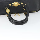 Gianni Versace Hand Bag Leather PVC Black gold Auth yk19945-7