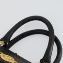 Gianni Versace Hand Bag Leather PVC Black gold Auth yk19945-8