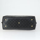 Gianni Versace Hand Bag Leather PVC Black gold Auth yk19945-5