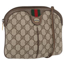 GUCCI GG Supreme Web Sherry Line Bag PVC Beige Gold 904 02 047 Auth yk19952-1