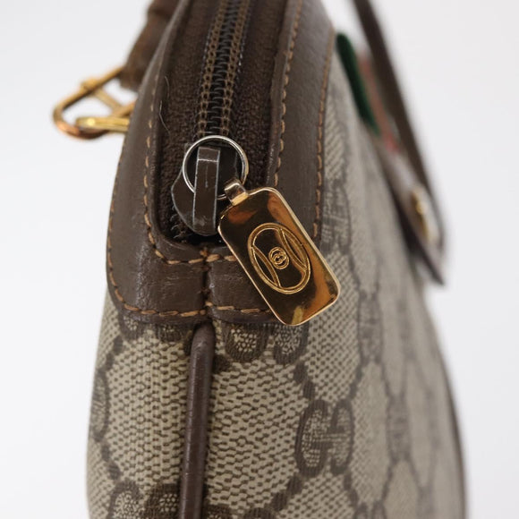 GUCCI GG Supreme Web Sherry Line Bag PVC Beige Gold 904 02 047 Auth yk19952