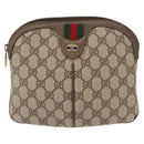 GUCCI GG Supreme Web Sherry Line Bag PVC Beige Gold 904 02 047 Auth yk19952-13