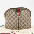 GUCCI GG Supreme Web Sherry Line Bag PVC Beige Gold 904 02 047 Auth yk19952-12