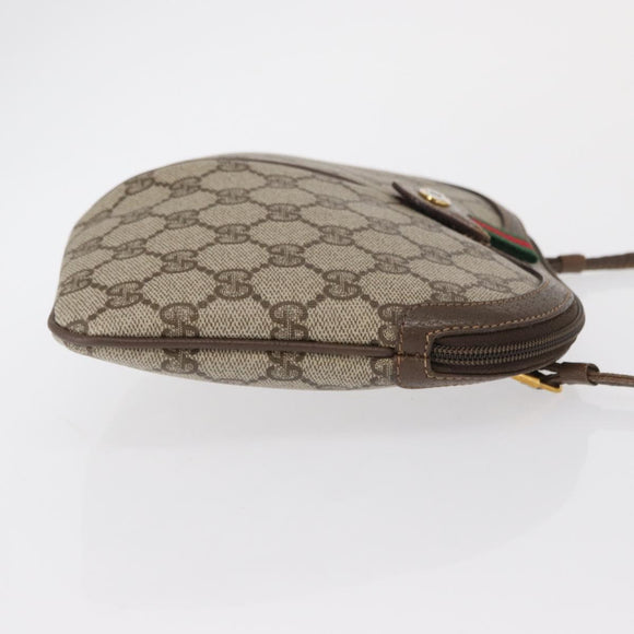 GUCCI GG Supreme Web Sherry Line Bag PVC Beige Gold 904 02 047 Auth yk19952