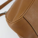 PRADA Hand Bag Leather Brown Silver Auth yk19954-13