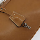 PRADA Hand Bag Leather Brown Silver Auth yk19954-14