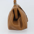 PRADA Hand Bag Leather Brown Silver Auth yk19954-5