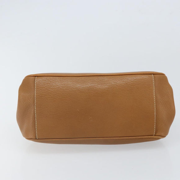 PRADA Hand Bag Leather Brown Silver Auth yk19954