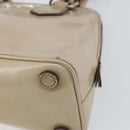 PRADA Hand Bag Patent leather Beige Silver Auth yk19956-8