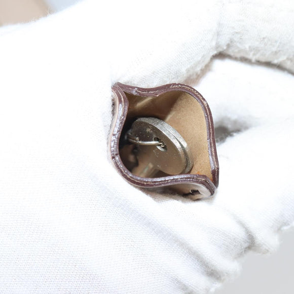 PRADA Hand Bag Patent leather Beige Silver Auth yk19956