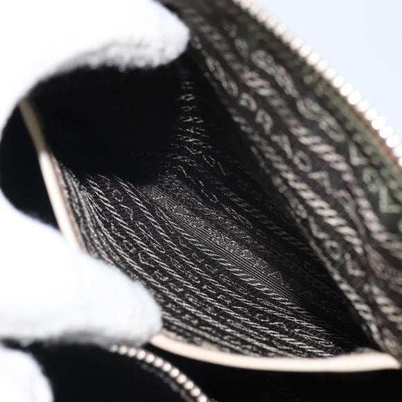 PRADA Hand Bag Patent leather Beige Silver Auth yk19956