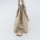 PRADA Hand Bag Patent leather Beige Silver Auth yk19956-4