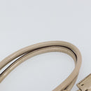 PRADA Hand Bag Patent leather Beige Silver Auth yk19956-14