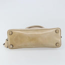 PRADA Hand Bag Patent leather Beige Silver Auth yk19956-5