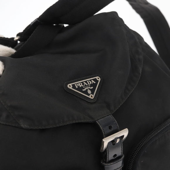 PRADA Backpack Nylon Black Silver Auth yk19964