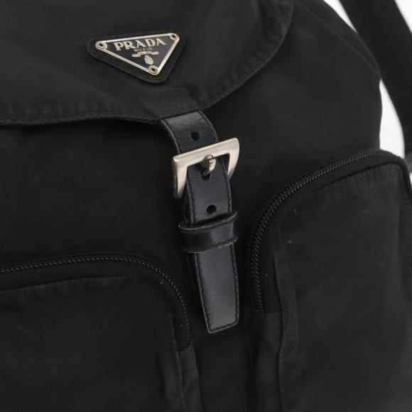 PRADA Backpack Nylon Black Silver Auth yk19964