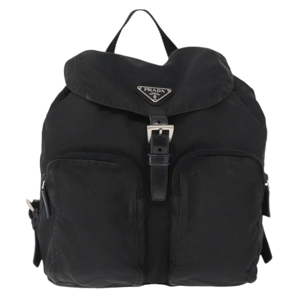PRADA Backpack Nylon Black Silver Auth yk19964
