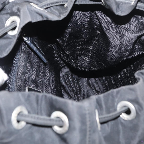 PRADA Backpack Nylon Black Silver Auth yk19964