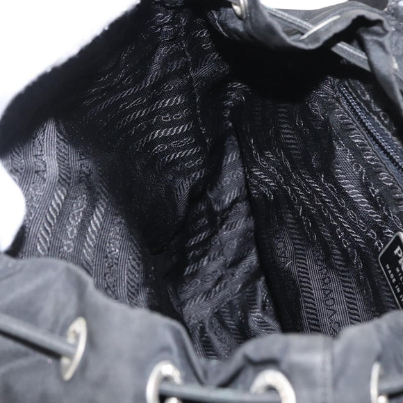 PRADA Backpack Nylon Black Silver Auth yk19964