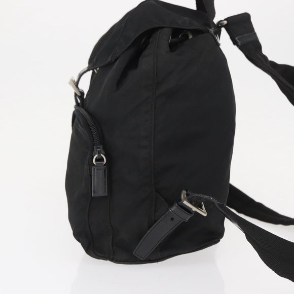 PRADA Backpack Nylon Black Silver Auth yk19964