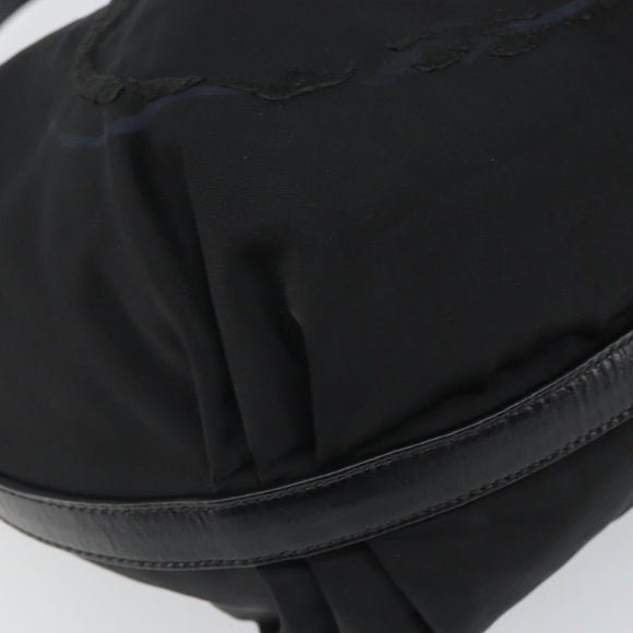 PRADA Schultertasche Nylon Schwarz Silber Original yk19971