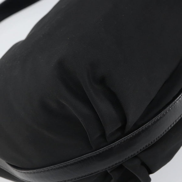 PRADA Schultertasche Nylon Schwarz Silber Original yk19971
