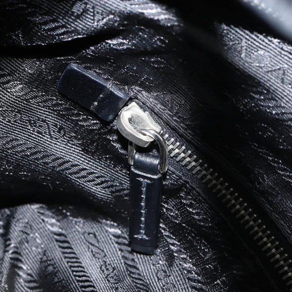 PRADA Schultertasche Nylon Schwarz Silber Original yk19971
