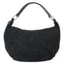 PRADA Schultertasche Nylon Schwarz Silber Original yk19971-13