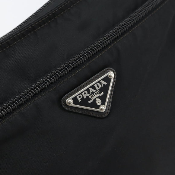 PRADA Shoulder Bag Nylon Black Silver Auth yk19974