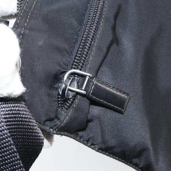 PRADA Shoulder Bag Nylon Black Silver Auth yk19974
